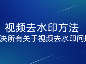 最新可用的视频去水印方法,解决所有关于视频去水印问题